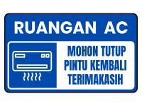 Biru Putih Sederhana Tanda Ruangan AC A4 (Lanskap).png