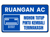 Biru Putih Sederhana Tanda Ruangan AC A4 (Lanskap).png